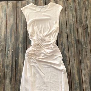 Sexy creme T Alexander Wang ruched waist dress